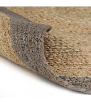 Handmade Rug Jute with Grey Border 120 cm