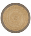 Handmade Rug Jute with Grey Border 90 cm