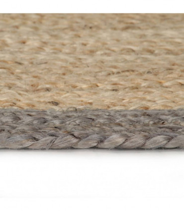 Handmade Rug Jute with Grey Border 90 cm