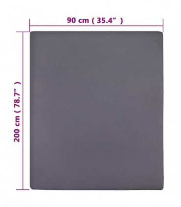 Jersey Fitted Sheet Anthracite 90x200 cm Cotton