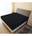 Jersey Fitted Sheet Black 160x200 cm Cotton