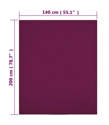 Jersey Fitted Sheet Bordeaux 140x200 cm Cotton