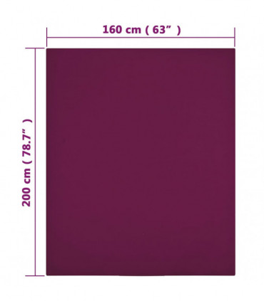 Jersey Fitted Sheet Bordeaux 160x200 cm Cotton