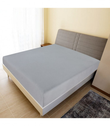 Jersey Fitted Sheet Grey 100x200 cm Cotton
