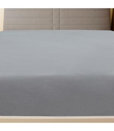Jersey Fitted Sheet Grey 100x200 cm Cotton