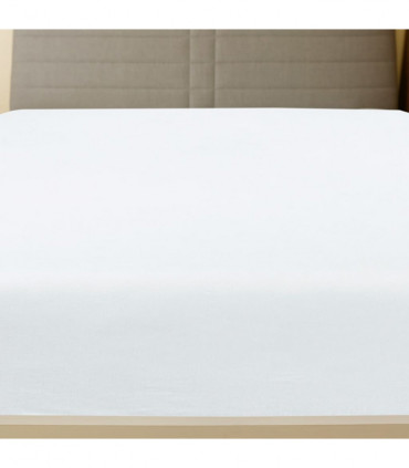 Jersey Fitted Sheet White 100x200 cm Cotton