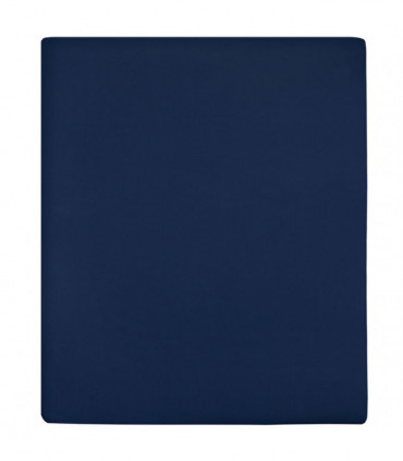 Jersey Fitted Sheets 2 pcs Navy Blue 90x200 cm Cotton