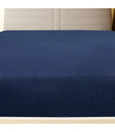 Jersey Fitted Sheets 2 pcs Navy Blue 90x200 cm Cotton