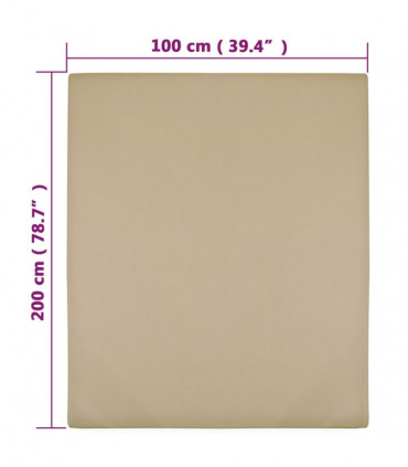 Jersey Fitted Sheets 2 pcs Taupe 100x200 cm Cotton