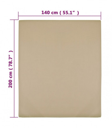 Jersey Fitted Sheets 2 pcs Taupe 140x200 cm Cotton