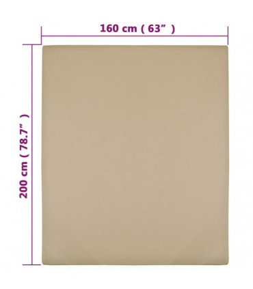 Jersey Fitted Sheets 2 pcs Taupe 160x200 cm Cotton