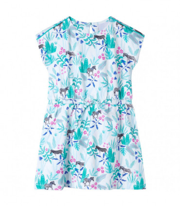 Kids' Dress Ecru and Dark Mint 104