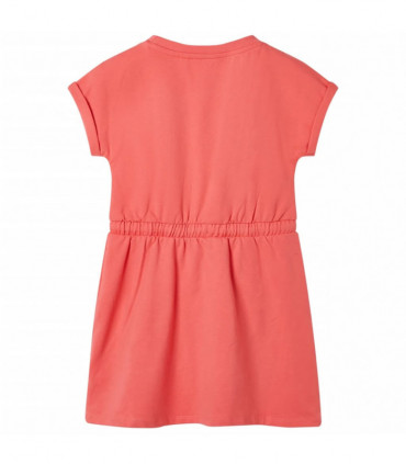 Kids' Dress with Drawstring Coral 116
