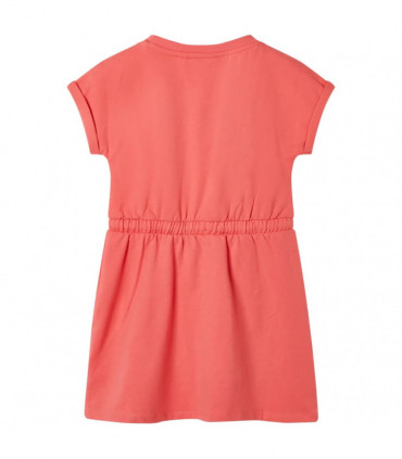 Kids' Dress with Drawstring Coral 128