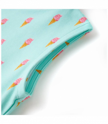 Kids' Dress with Drawstring Light Mint 140