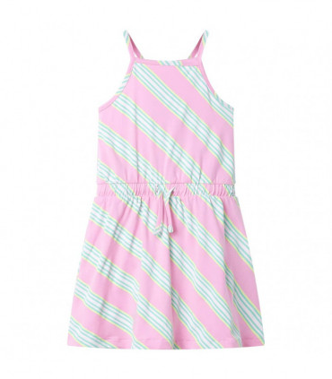 Kids' Dress with Drawstring Sleeveless Pink 104