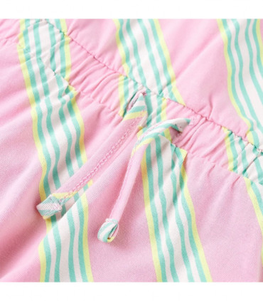 Kids' Dress with Drawstring Sleeveless Pink 104