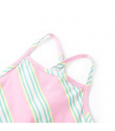 Kids' Dress with Drawstring Sleeveless Pink 128