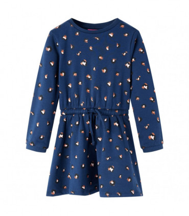 Kids' Dress with Long Sleeves Navy Blue 104