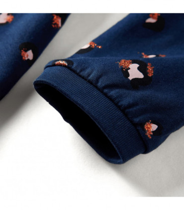 Kids' Dress with Long Sleeves Navy Blue 128