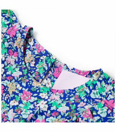 Kids' Dress with Ruffle Sleeves Cobalt Blue 104