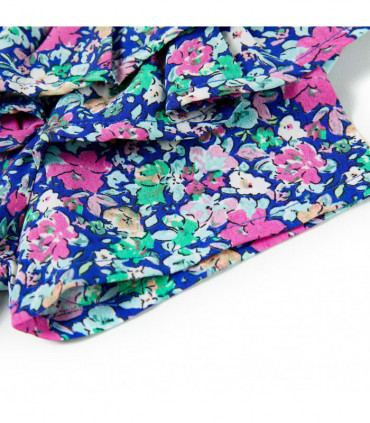 Kids' Dress with Ruffle Sleeves Cobalt Blue 128