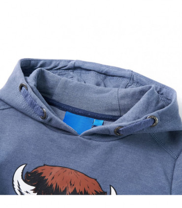 Kids' Hooded Sweatshirt Blue Melange 140