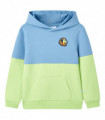 Kids' Hooded Sweatshirt Blue and Soft Yellow 104