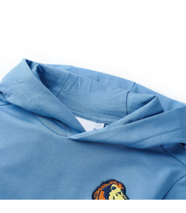 Kids' Hooded Sweatshirt Blue and Soft Yellow 104