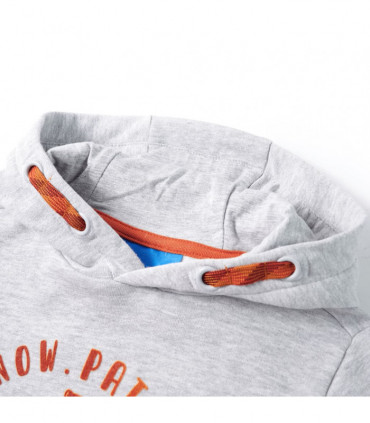 Kids' Hooded Sweatshirt Grey Melange and Orange 104