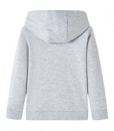 Kids' Hooded Sweatshirt Grey Melange and Orange 116