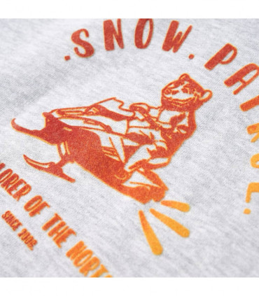 Kids' Hooded Sweatshirt Grey Melange and Orange 92