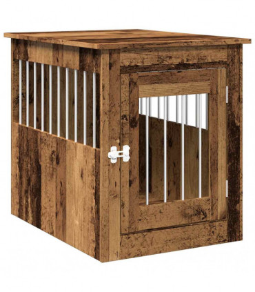 vidaXL Dog Crate Furniture Old Wood 55x75x65 cm Engineered Wood