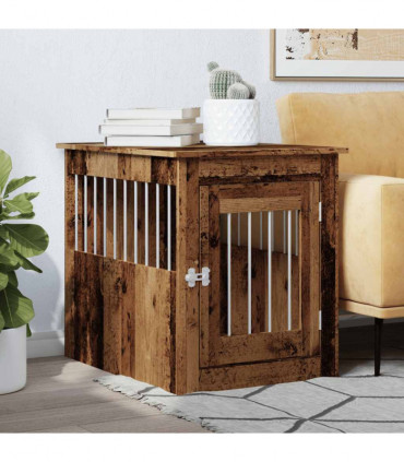 vidaXL Dog Crate Furniture Old Wood 55x75x65 cm Engineered Wood