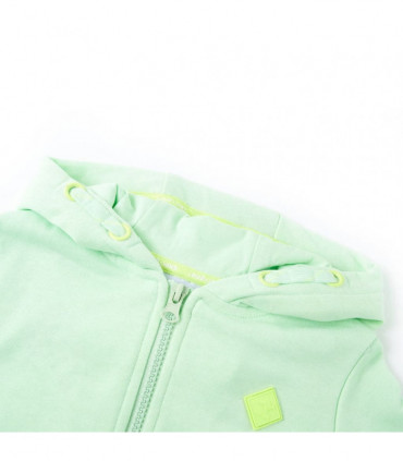 Kids' Hooded Sweatshirt with Zip Bright Green 116