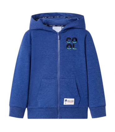 Kids' Hooded Sweatshirt with Zip Dark Blue Melange 104