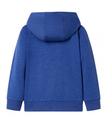 Kids' Hooded Sweatshirt with Zip Dark Blue Melange 104