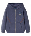 Kids' Hooded Sweatshirt with Zip Dark Blue Melange 128