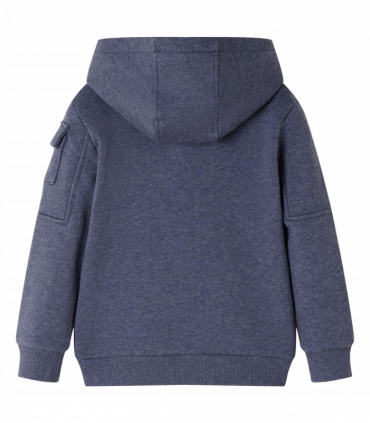 Kids' Hooded Sweatshirt with Zip Dark Blue Melange 128