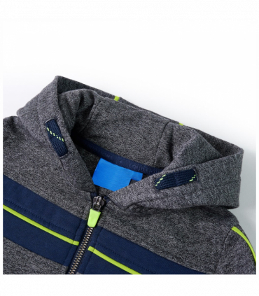 Kids' Hooded Sweatshirt with Zip Grey Melange 104