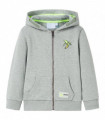 Kids' Hooded Sweatshirt with Zip Light Khaki Melange 104