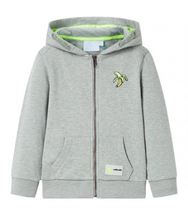 Kids' Hooded Sweatshirt with Zip Light Khaki Melange 116