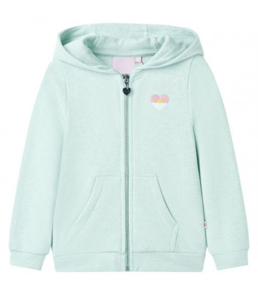 Kids' Hooded Sweatshirt with Zip Light Mint Mix 92