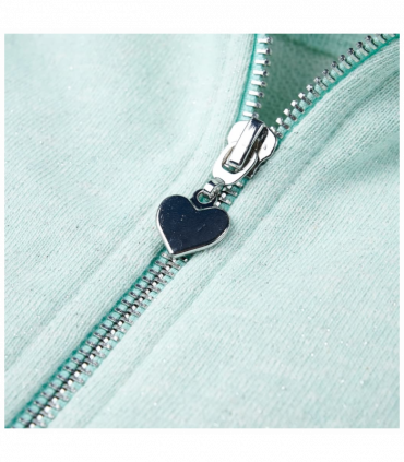Kids' Hooded Sweatshirt with Zip Light Mint Mix 92
