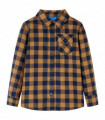 Kids' Plaid Shirt Cognac and Blue 116