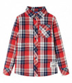 Kids' Plaid Shirt Red and Navy 104