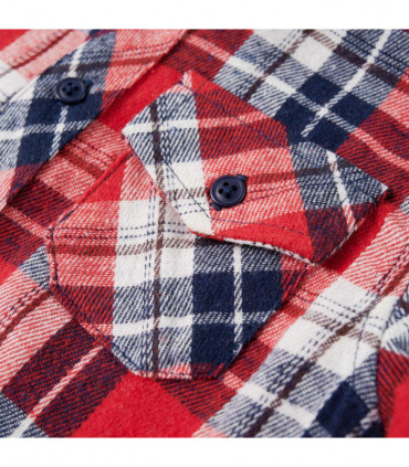 Kids' Plaid Shirt Red and Navy 116