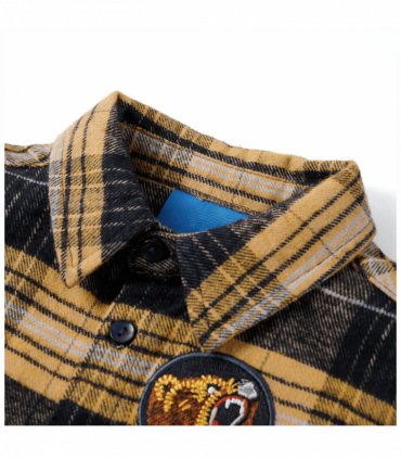 Kids' Plaid Shirt Yellow and Black 104