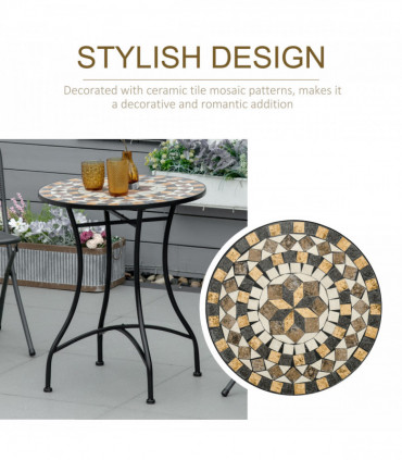 Ceramic Mosaic Tabletop - Durable Design for Indoor & Outdoor Use - 60cm