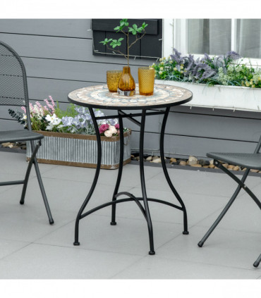 Ceramic Mosaic Tabletop - Durable Design for Indoor & Outdoor Use - 60cm
